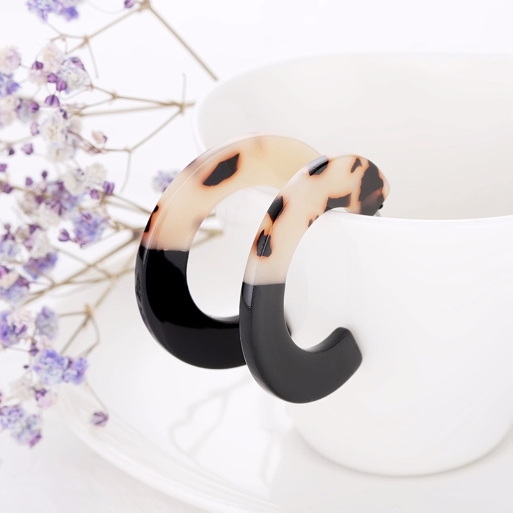 Color Block Leopard Acrylic Tortoise Shell Earring